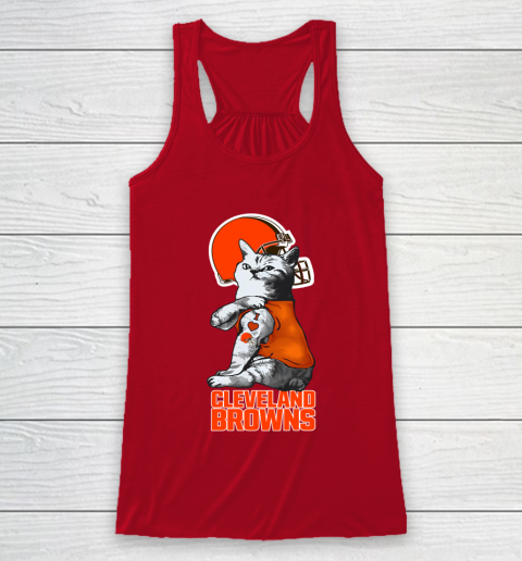 NFL Football My Cat Loves Cleveland Browns Racerback Tank 4