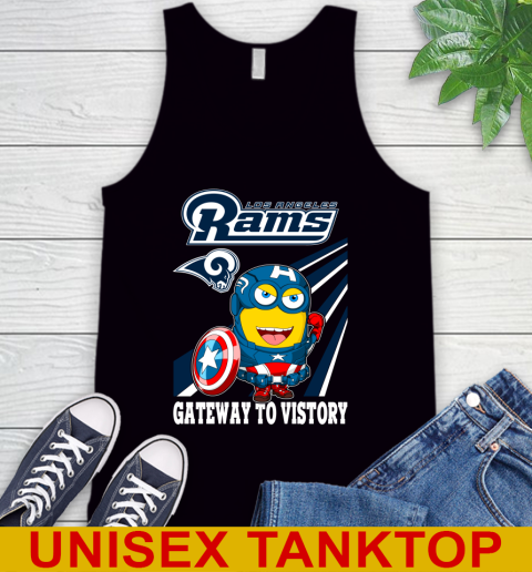 NFL Football Los Angeles Rams Captain America Marvel Avengers Minion Shirt Tank Top