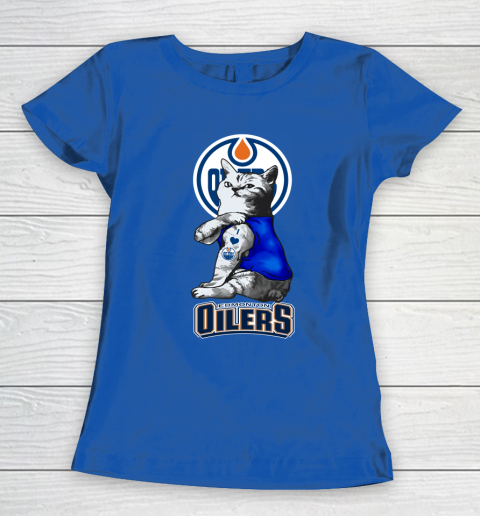 NHL My Cat Loves Edmonton Oilers Hockey Women's T-Shirt 8