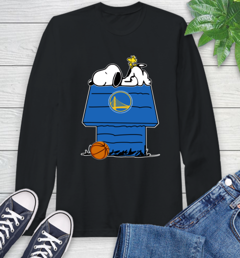 Golden State Warriors NBA Basketball Snoopy Woodstock The Peanuts Movie Long Sleeve T-Shirt 2