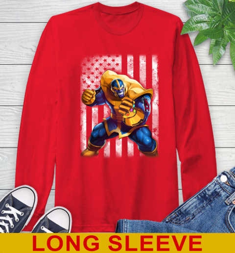 MLB Baseball Los Angeles Angels Thanos Marvel American Flag Shirt Long Sleeve T-Shirt 12