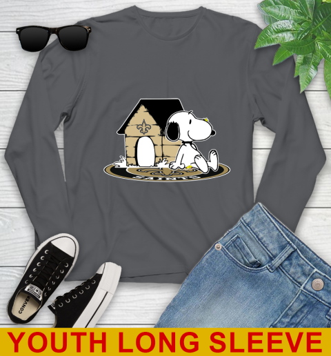 NFL Football New Orleans Saints Snoopy The Peanuts Movie Shirt Youth Long Sleeve 9