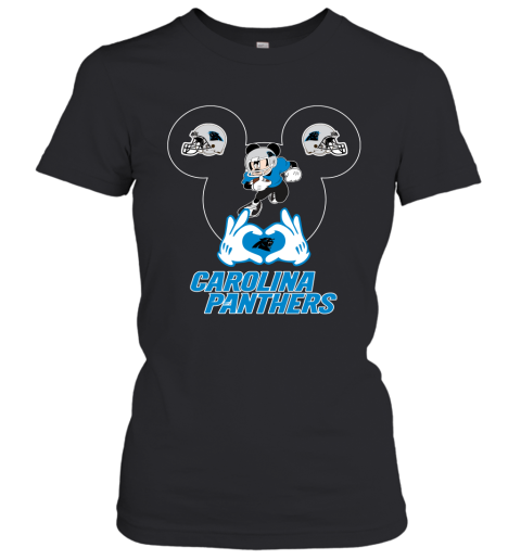 I Love The Panthers Mickey Mouse Carolina Panthers Women's T-Shirt