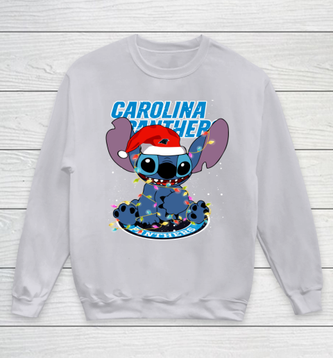 Carolina Panthers NFL Football noel stitch Christmas Youth Sweatshirt - Image 3