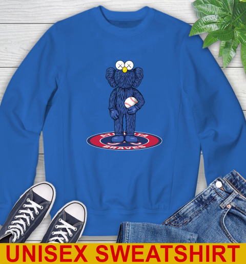 MLB Baseball Atlanta Braves Kaws Bff Blue Figure Shirt Sweatshirt 9