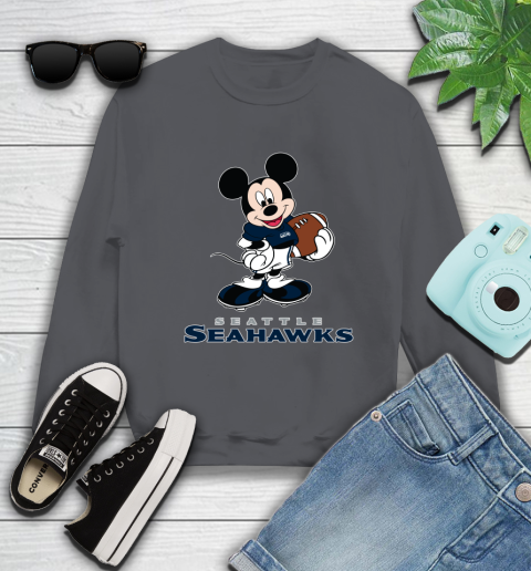 NFL Football Seattle Seahawks Cheerful Mickey Mouse Shirt Sweatshirt 6