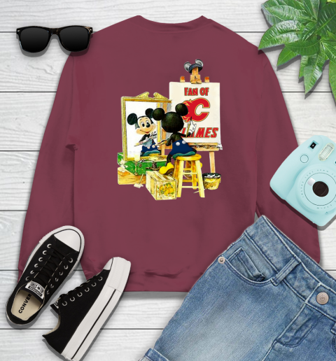 NHL Hockey Calgary Flames Mickey Drawing Shirt 29