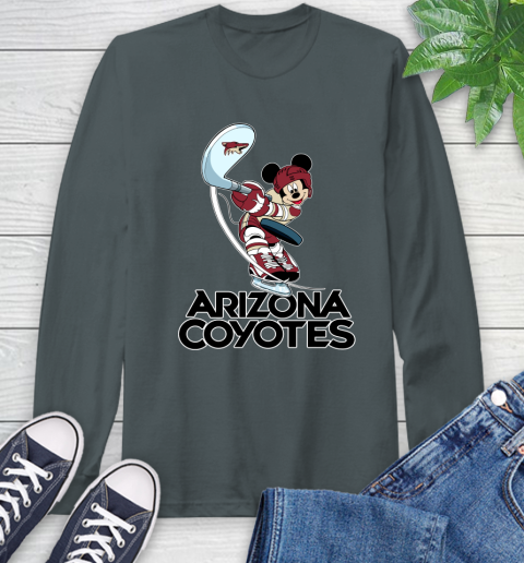 NHL Hockey Arizona Coyotes Cheerful Mickey Mouse Shirt Long Sleeve T-Shirt 7