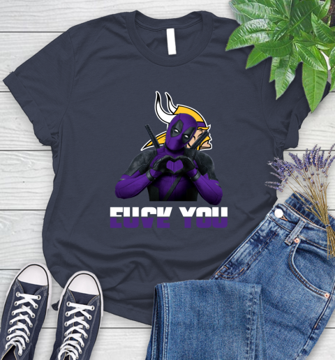 NHL Minnesota Vikings Deadpool Love You Fuck You Football Sports Women's T-Shirt 14