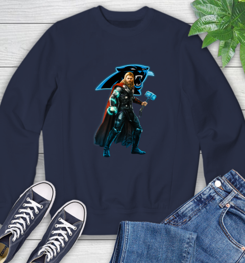 NFL Thor Avengers Endgame Football Carolina Panthers Sweatshirt 3