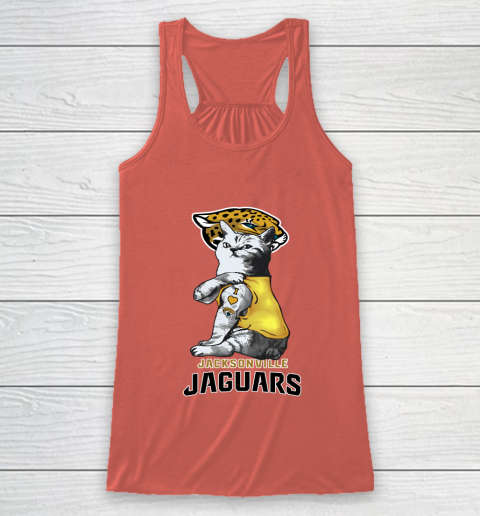 NFL Football My Cat Loves Jacksonville Jaguars Racerback Tank 3