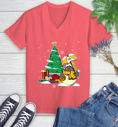 Denver Nuggets NBA Basketball Cute Tonari No Totoro Christmas Sports Women's V-Neck T-Shirt 6