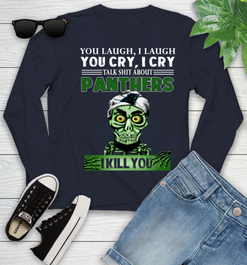 NFL Talk Shit About Carolina Panthers I Kill You Achmed The Dead Terrorist Jeffrey Dunham Football Youth Long Sleeve 2