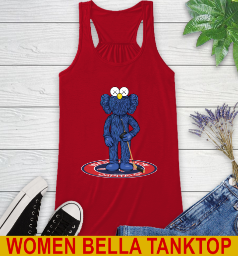 NHL Hockey Washington Capitals Kaws Bff Blue Figure Shirt Racerback Tank - Image 7