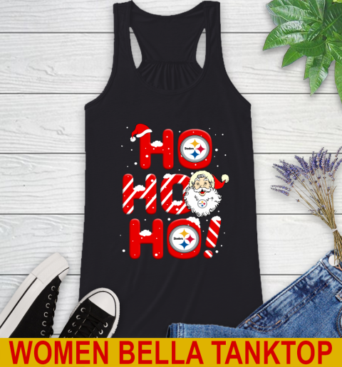 Pittsburgh Steelers NFL Football Ho Ho Ho Santa Claus Merry Christmas Shirt Racerback Tank