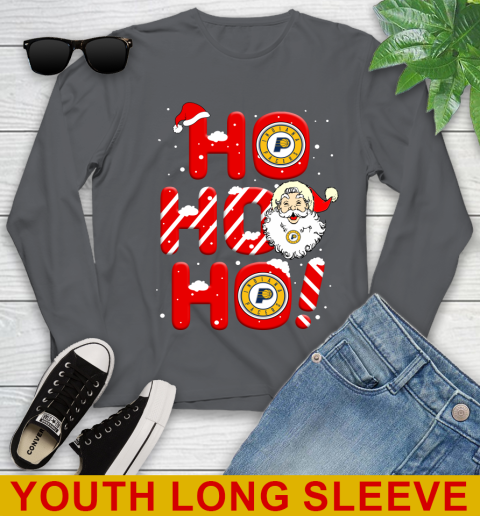 Indiana Pacers NBA Basketball Ho Ho Ho Santa Claus Merry Christmas Shirt Youth Long Sleeve 9