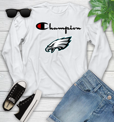 NFL Football Philadelphia Eagles Champion Shirt Youth Long Sleeve