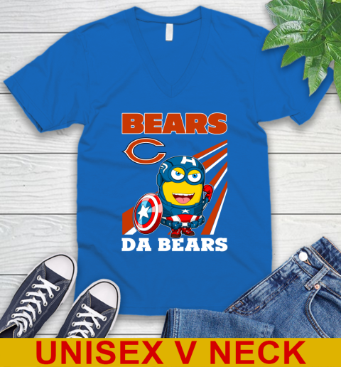 NFL Football Chicago Bears Captain America Marvel Avengers Minion Shirt V-Neck T-Shirt 5
