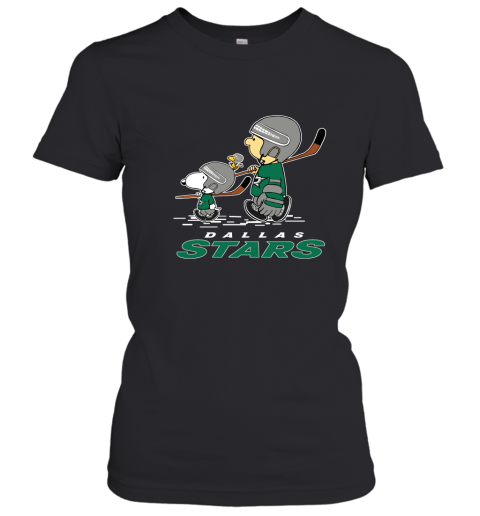 Let's Play Dallas Star Ice Hockey Snoopy NHL Women's T-Shirt