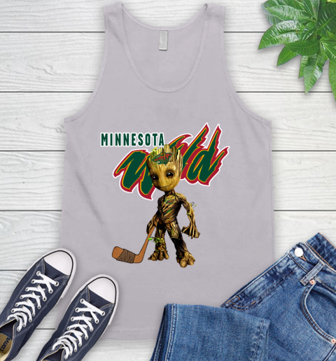 Minnesota Wild NHL Hockey Groot Marvel Guardians Of The Galaxy Tank Top 4