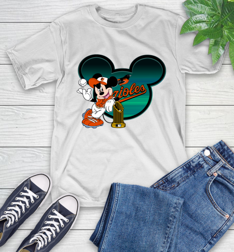 MLB Baltimore Orioles The Commissioner's Trophy Mickey Mouse Disney T-Shirt