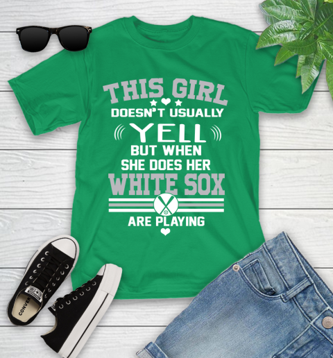 Chicago White Sox MLB Baseball I Yell When My Team Is Playing Youth T-Shirt 8