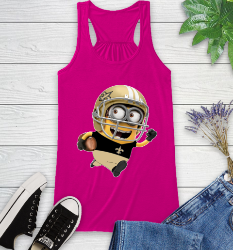 NFL New Orleans Saints Minions Disney Football Sports Racerback Tank 8
