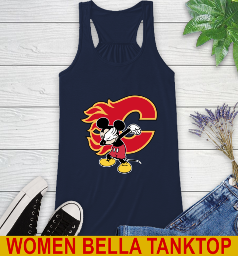 Calgary Flames NHL Hockey Dabbing Mickey Disney Sports Racerback Tank 11
