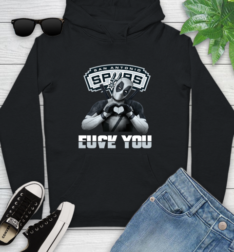 NBA San Antonio Spurs Deadpool Love You Fuck You Basketball Sports Youth Hoodie