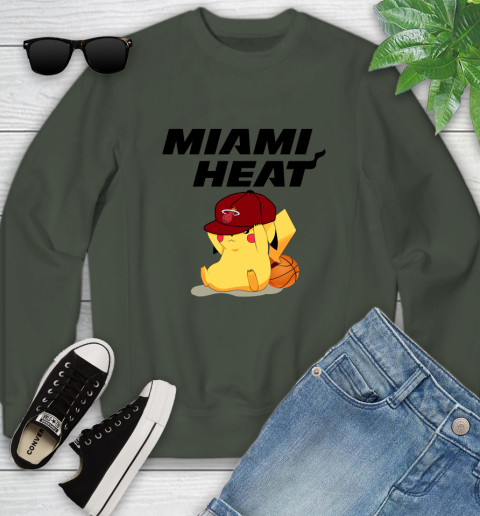 NBA Pikachu Basketball Sports Miami Heat Youth Sweatshirt 10