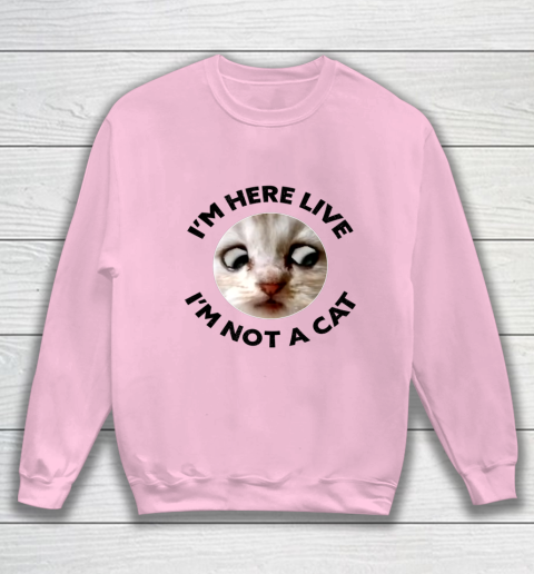 I m Here Live I m Not a Cat Zoom Cat Meme Humor Gifts Sweatshirt 5