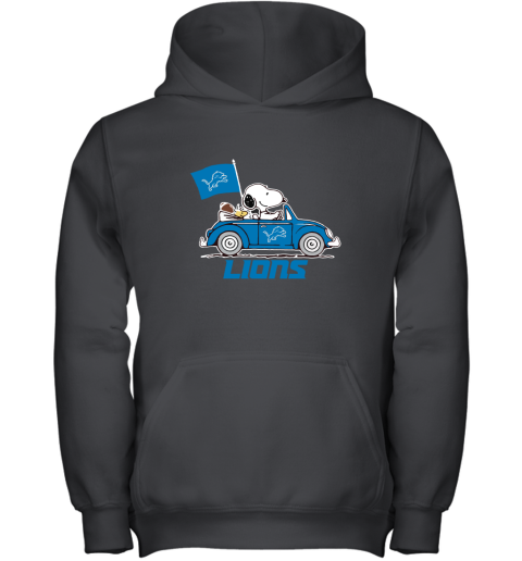 Snoopy And Woodstock Ride The Detroit Lions Car NFL Youth Hoodie