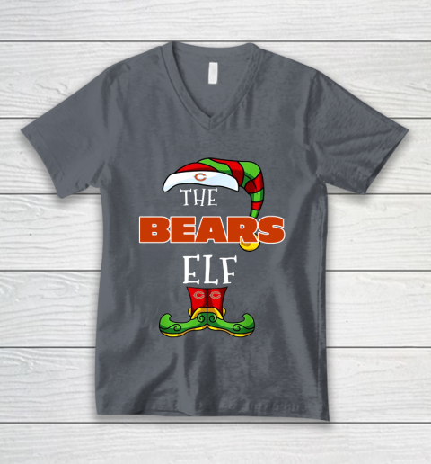 Chicago Bears Christmas ELF Funny NFL V-Neck T-Shirt 4