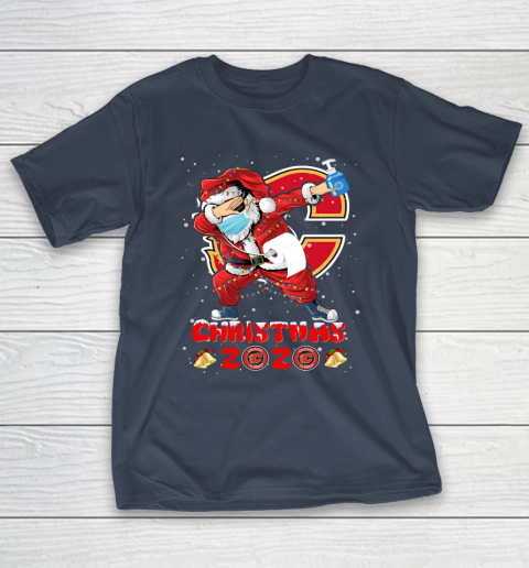 Calgary Flames Funny Santa Claus Dabbing Christmas 2020 NHL T-Shirt 3
