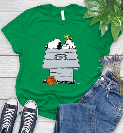 San Antonio Spurs NBA Basketball Snoopy Woodstock The Peanuts Movie Women's T-Shirt 6