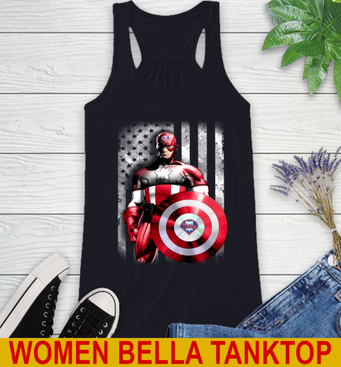 Philadelphia Phillies MLB Baseball Captain America Marvel Avengers American Flag Shirt Racerback Tank 8