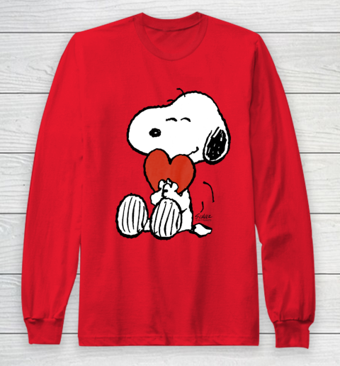 Peanuts Snoopy Heart Valentine Long Sleeve T-Shirt 7