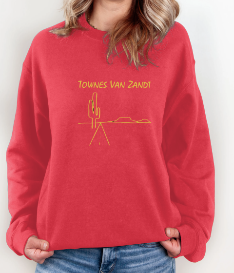 TOWNES VAN ZANDT ROADSONGS Sweatshirt 7hxk townes van zandt roadsongs sweatshirt 35 front red