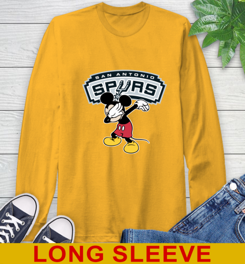 San Antonio Spurs NBA Basketball Dabbing Mickey Disney Sports Long Sleeve T-Shirt 3
