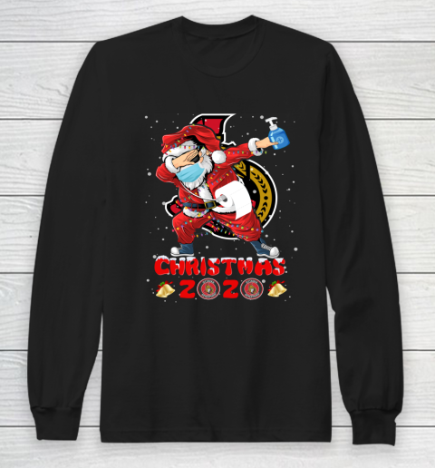 Ottawa Senators Funny Santa Claus Dabbing Christmas 2020 NHL Long Sleeve T-Shirt