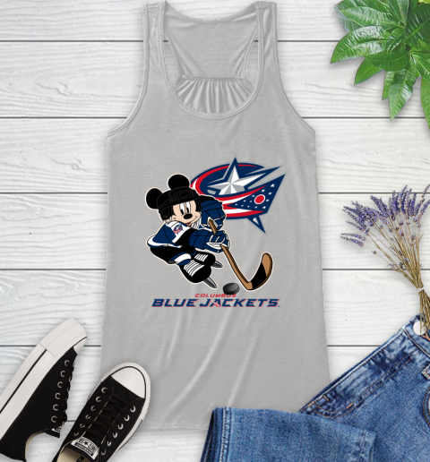 NHL Columbus Blue Jackets Mickey Mouse Disney Hockey T Shirt Racerback Tank
