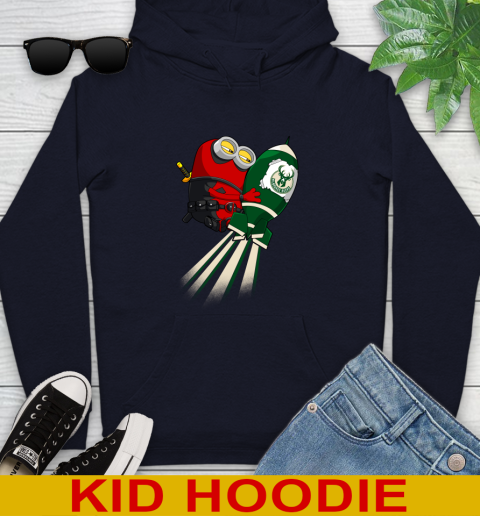 NBA Basketball Milwaukee Bucks Deadpool Minion Marvel Shirt Youth Hoodie 3