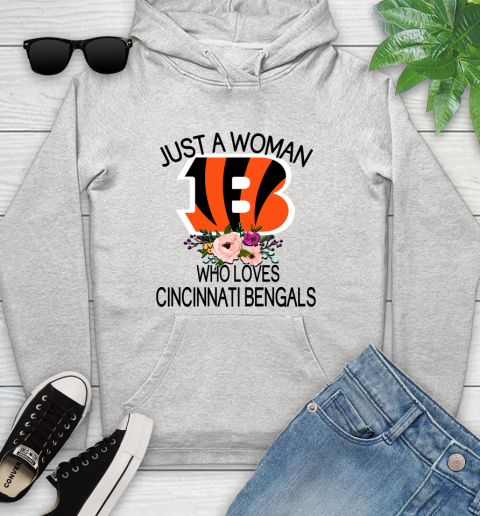 NFL Just A Woman Who Loves Cincinnati Bengals Football Sports Youth Hoodie