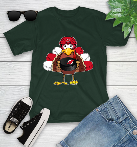 New Jersey Devils Turkey Thanksgiving Day Youth T-Shirt 5