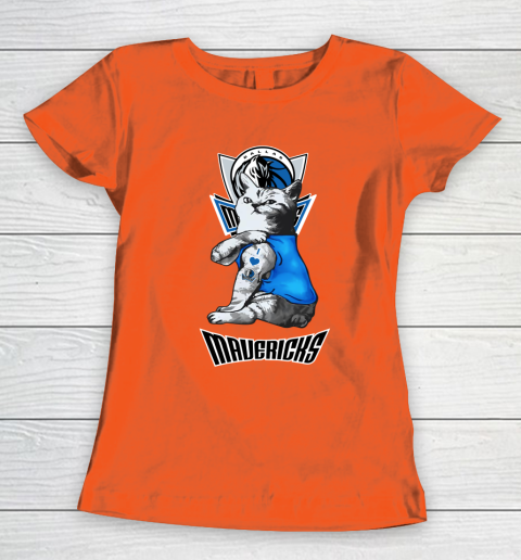 NBA Basketball My Cat Loves Dallas Mavericks Women's T-Shirt 3