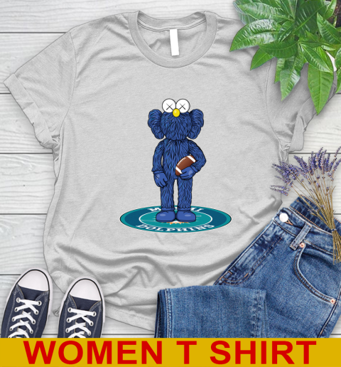 NFL Football Miami Dolphins Kaws Bff Blue Figure Shirt Women's T-Shirt