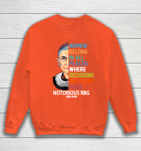 Notorious RBG 1933  2020 Women Belong In All Places Ruth Bader Ginsburg Sweatshirt 3