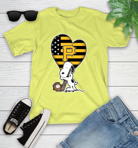 Pittsburgh Pirates MLB Baseball The Peanuts Movie Adorable Snoopy Youth T-Shirt 8