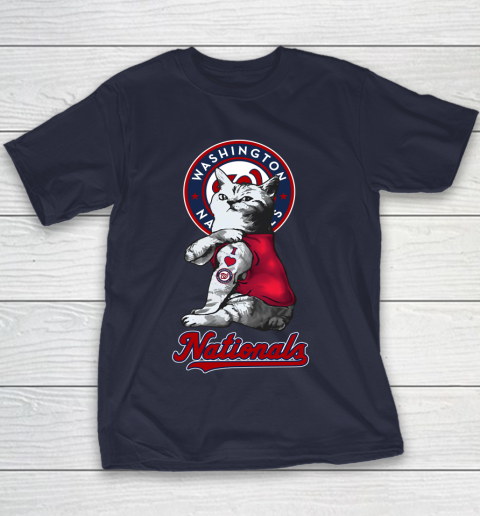 MLB Baseball My Cat Loves Washington Nationals Youth T-Shirt 2