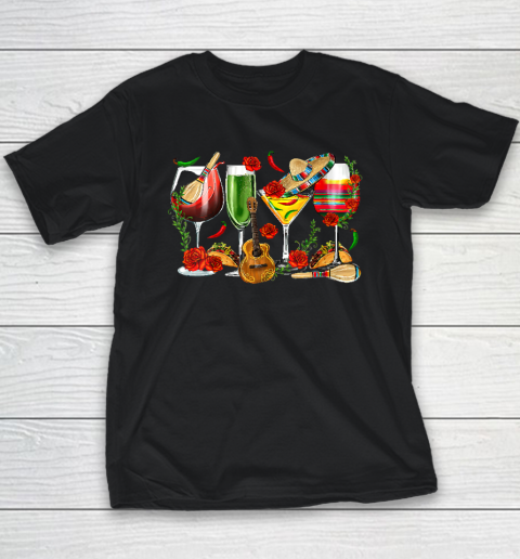 Womens Mexico Wine Tequila Cinco De Mayo Mexican Fiesta Lover Youth T-Shirt